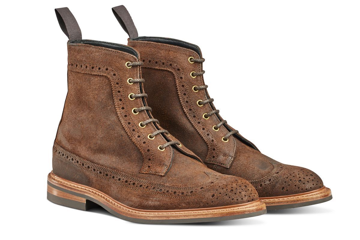 Simon Longwing Brogue Boot - Ridge Reverse Suede - Image 3