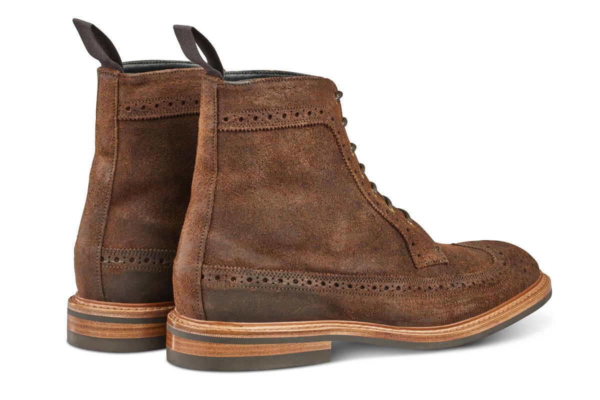 Simon Longwing Brogue Boot - Ridge Reverse Suede - Image 4