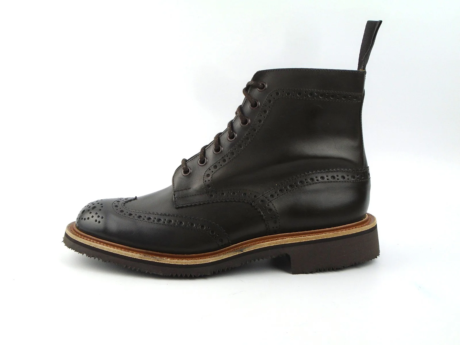 Stow Country Brogue Boots - Cafe Burnished - Image 4