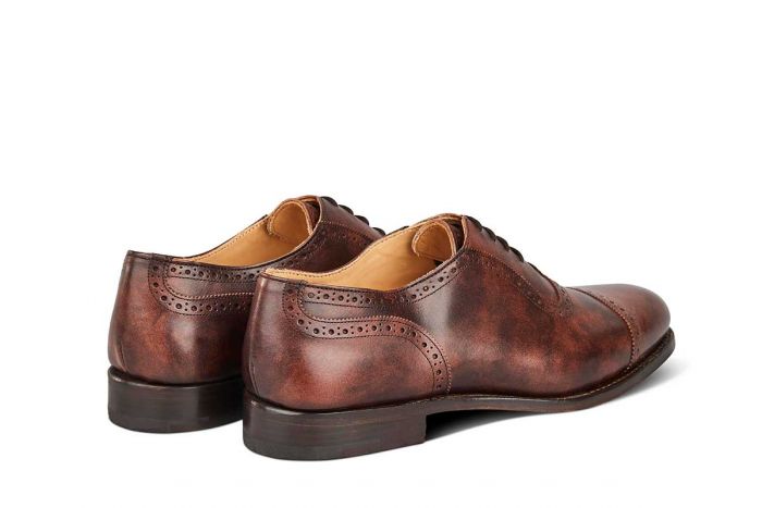 Trenton Toecap Oxford City Shoe - Brown Museum Calf - Image 4
