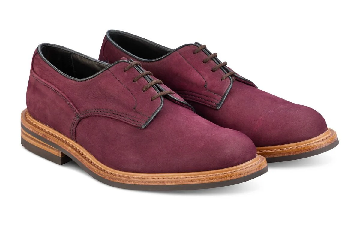 Woodstock Plain Derby Country Shoe - Blackberry Hydro Nubuck - Image 3