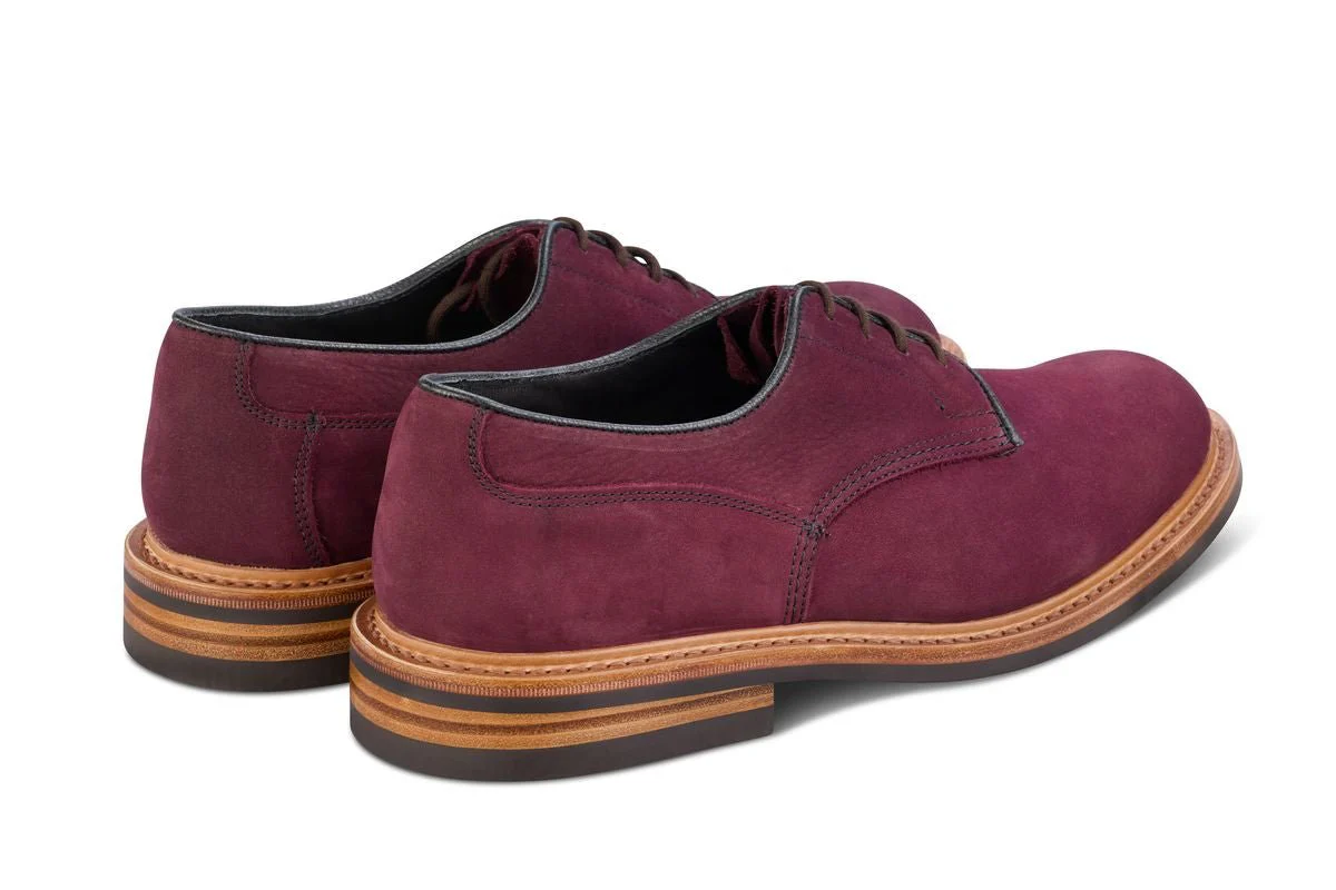 Woodstock Plain Derby Country Shoe - Blackberry Hydro Nubuck - Image 4